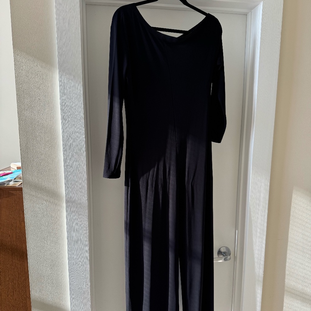 Norma Kamali Asymmetrical off the shoulder one piece jumpsuit